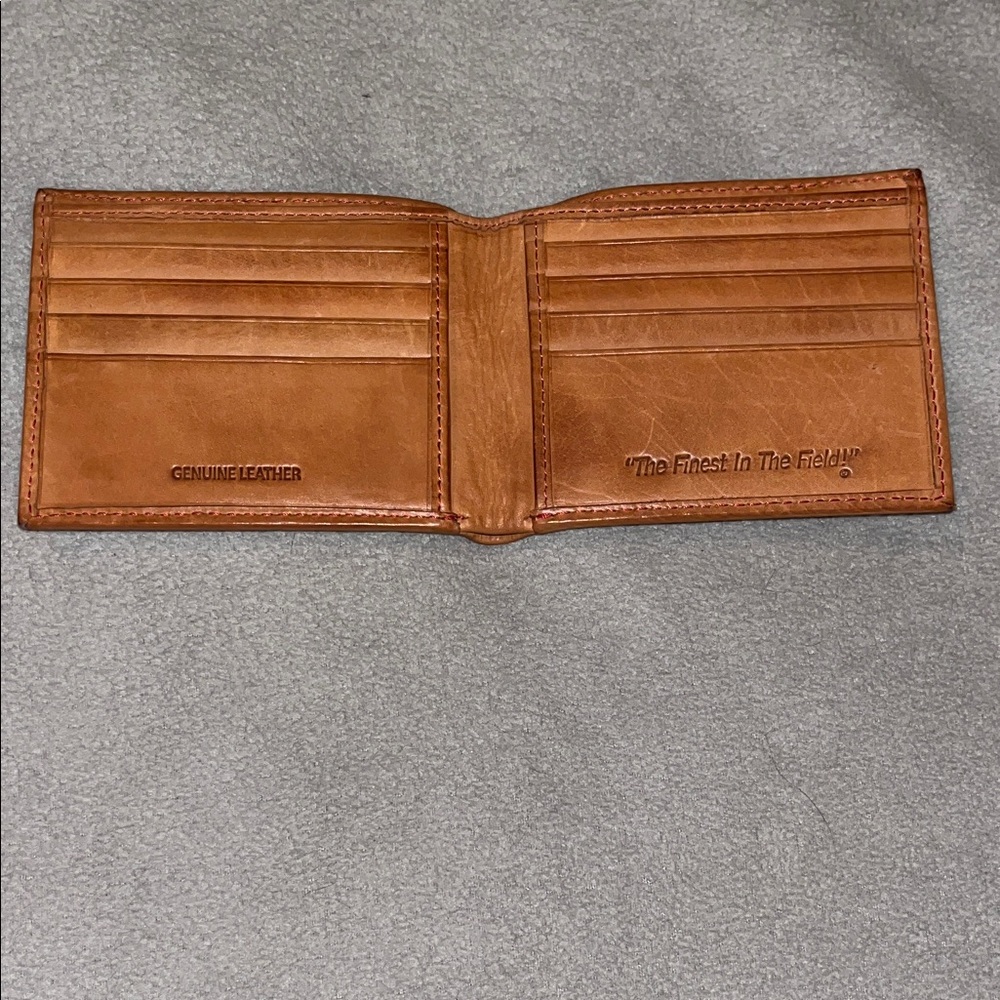 Rawlings Tan Leather Wallet with Red Stitching - Picture 2 of 6